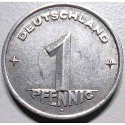 Doğu Almanya 1 Pfennig 1948 - Sovyet İşgal Bölgesi - Nadir İlk Emisyon - Koleksiyonluk Tarihi Para