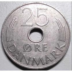 Danimarka 25 Öre 1976 - Kraliçe II. Margrethe Monogramlı - Bakır-Nikel Klasik - Koleksiyonluk Para