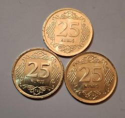 718// 25 Kuruş Altın renkli (2023) Çil 3 adet