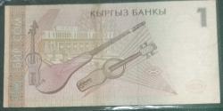 KIRGIZİSTAN ( 1 * SOM ) 1999 - ÇİL   KAĞIT PARA
