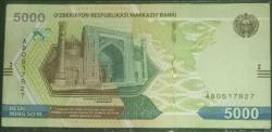 ÖZBEKİSTAN 5000 SOM 2021   KAĞIT PARA