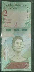 VENEZUELA 2 BOLIVAR 2018   KAĞIT PARA