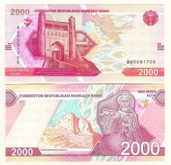Uzbekistan 2000 Som 2021 P W87 New UNC ÇİL