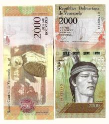 VENEZUELA 2000 BOLIVAR 2016 UNC ÇİL