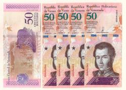5 Adet VENEZUELA 50 BOLIVAR 2018 UNC ÇİL