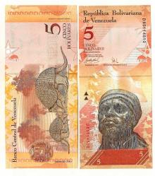 VENEZUELA 5 BOLIVAR 2007 UNC ÇİL