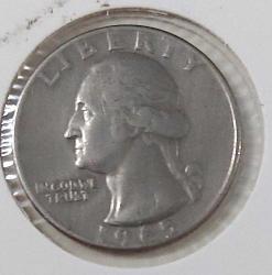 1965 AMERİKA QUARTER (ÇEYREK) DOLLAR GEORGE WASHİNGTON(ABD'NİN 1.BAŞKANI) FİGÜRLÜ ORİJİNAL MADENİ PARASI 2WW1AA1 NADİRDİR