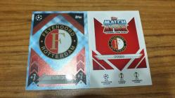 Topps UCL 2024-2025 Team Badge Feyenoord Blue Crystal Paralel Kart No:262c