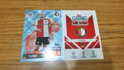 Topps UCL 2024-2025 Gernot Trauner Feyenoord Blue Crystal Paralel Kart No:264c