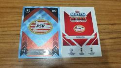 Topps UCL 2024-2025 Team Badge PSV Eindhoven Blue Crystal Paralel Kart No:253c