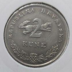 1993 HİRVATİSTAN 2 KUNA ORİJİNAL MADENİ PARASI K3NNN5 NADİRDİR