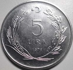 Türkiye 1976 5 Lira - At Üstünde Atatürk Görseli - Koleksiyonluk Madeni Para