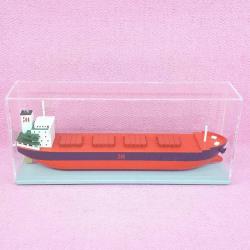 PLEKSİGLAS MUHAFAZALI , EL YAPIMI AHŞAP KURU YÜK GEMİSİ MAKET MODEL