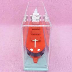 PLEKSİGLAS MUHAFAZALI , EL YAPIMI AHŞAP KURU YÜK GEMİSİ MAKET MODEL