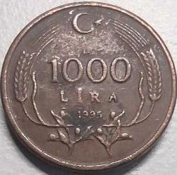 Türkiye 1995 1000 Lira - Atatürk Portreli - Koleksiyonluk Madeni Para