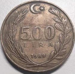 LOT.8 » Türkiye 1989 500 Lira - Atatürk Portreli - Koleksiyonluk Madeni Para