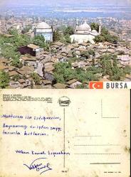 Bursa Ulu Cami ve Yeşil Türbe Kartpostal Şehir Kartpostalı  Photo Turkey 16-21 Arka Toz Lekeli