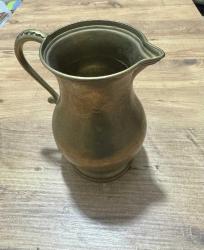 SAF PİRİNÇ SÜRAHİ 1 KİLO AĞIRLIĞINDA BOY 19 CM AĞIZ 11 CM