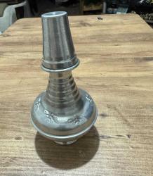 Nostaljik İşlemeli Alüminyum Mini Sürahi ve Bardak. Sürahi boy 15 cm Bardak boy 6 cm