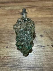 Vintage Yatay Formlu Cam Üzüm Şişe - Dekoratif Sunumluk 19 cm