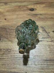 Vintage Yatay Formlu Cam Üzüm Şişe - Dekoratif Sunumluk 19 cm