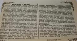 31 Ağustos 2006-Orijinal Takvim Yaprağı-Doğum Günü-Söz,Nişan,Nikâh,Düğün ve Önemli Günler Hediyesi-Bizim Anadolu Takvimleri-Ayet(Nisa:45)-Mostar'da 200 Kişilik toplu mezar bulundu(1992)-Bilal,Huriye-Doğada Yaşam