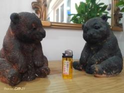 Ayı ailesi, obje, 2 adet. El boyamadır.