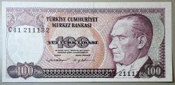 7. Emisyon 100 Türk Lirası C41 211182 Çilaltı Kondisyonda Koleksiyonluk Eski Para