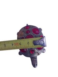 vintage pirinç kaplumbağa takı kutusu