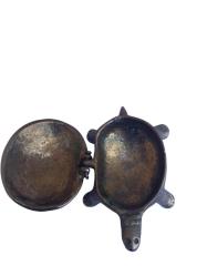 vintage pirinç kaplumbağa takı kutusu