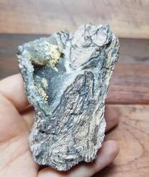 Taşlaşmış Ahşap Levha: Druzy Ametist, Renkli Şeritler - Ağırlık: 184g - Benzersiz Koleksiyonluk Nadir Parça Kütle