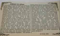 29 Eylül 2006-Orijinal Takvim Yaprağı-Doğum Günü-Söz,Nişan,Nikâh,Düğün ve Önemli Günler Hediyesi-Bizim Anadolu Takvimleri-Ayet(Azhab:35)-Trablusgarb Savaşı başladı(1911)-Habib,Münire-Çoban ve Ağaç