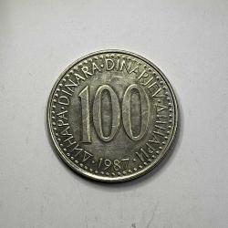 1987 Yugoslavya 100 Dinar Koleksiyonluk Yabancı Madeni Para