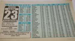 23 Ekim 2006-Orijinal Takvim Yaprağı-Doğum Günü-Söz,Nişan,Nikâh,Düğün ve Önemli Günler Hediyesi-Bizim Anadolu Takvimleri-Ayet(Hadis-i Şerif)-Ramazan Bayramı 1.Gün-İbrahim,Sacide-Bayram-Bayram Namazı