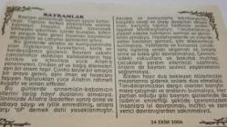 24 Ekim 2006-Orijinal Takvim Yaprağı-Doğum Günü-Söz,Nişan,Nikâh,Düğün ve Önemli Günler Hediyesi-Bizim Anadolu Takvimleri-Ayet(S.Ahmed Arvasi)-Ramazan Bayramı 2.Gün-İdris,Sadıka-Bayramlar