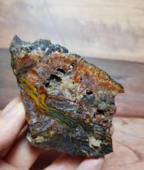 Sarı ve Yeşil Bantlı Tüy Akik Çifti • Doğal Mini Jeodlar • Büyüme ve Dünya Enerjisi - Ağırlık: 264g -  Benzersiz Koleksiyonluk Nadir Parça Kütle