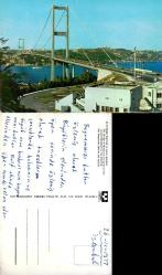 İstanbul Boğaziçi Köprüsü Kartpostal Şehir Kartpostalı Yurt Matbaacılık 1490 26.11.1977