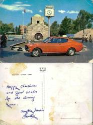 Gİrne Kapısı Lefkosa Kırmızı Araba  Kartpostal Şehir Kartpostalı Yurt Matbaacılık 3808 HALİYLE yorgun yıpranmış