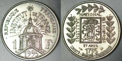 FRANSA 1 FRANK 1995 HATIRA-FRANSA BİLİM ENSTİTÜSÜNÜN 200. YILI 24 mm ÇİLALTI.