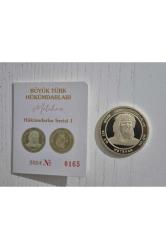 Büyük Türk Hükümdarları Metehan Pirinç. 4cm çapında.; Sertifikasıyla beraber.; Gökbörü yeleli kurt.