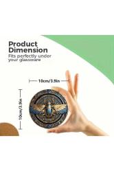 8 Adet Ahşap Bardak Altlığı Antik Mısır Temalı. Sıcak ve soğuk dayanıklı.; Kaydırmaz