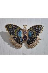 7cm Taşlı Kelebek Broş Temiz. Gramaj olarak ağır ve temiz bir broş.