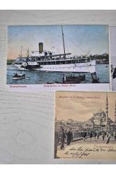 3 Adet Baskı Kartpostal Osmanlı. Haydarpaşa, Eminönü ve İzmir kartpostal