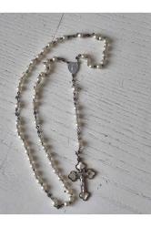 Hristiyan İnci Beyaz Haç Bileklik 30cm İthal.; Orijinal dönemine ait kilise çıkması