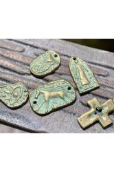 5 Adet Eskitilmiş Kolye Ucu Tasarım. 5 farklı kolye ucu. Hepsi eskitilmiş antika