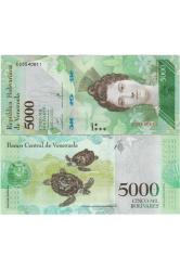 VENEZUELA 5000 BOLİVAR 2017. ÇİL KONDİSYON.