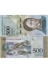 VENEZUELA 500 BOLİVAR 2017 AMAZON NEHİR YUNUSU TEMALI. VENEZUELLA. ÇİL KONDİSYON.