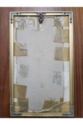 21x34 Çerçevesinde Etamin Duvar Panosu. Kumaş üzeri el ișleme. Orijinal