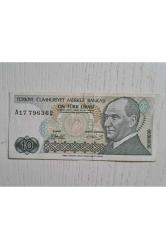 7. Emisyon 10 Türk Lirası Haliyle Kondüsyonda Banknot