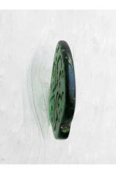 Osmanlıca Yazılı Cam Kolye Ucu Yeşil. Eski döneme ait